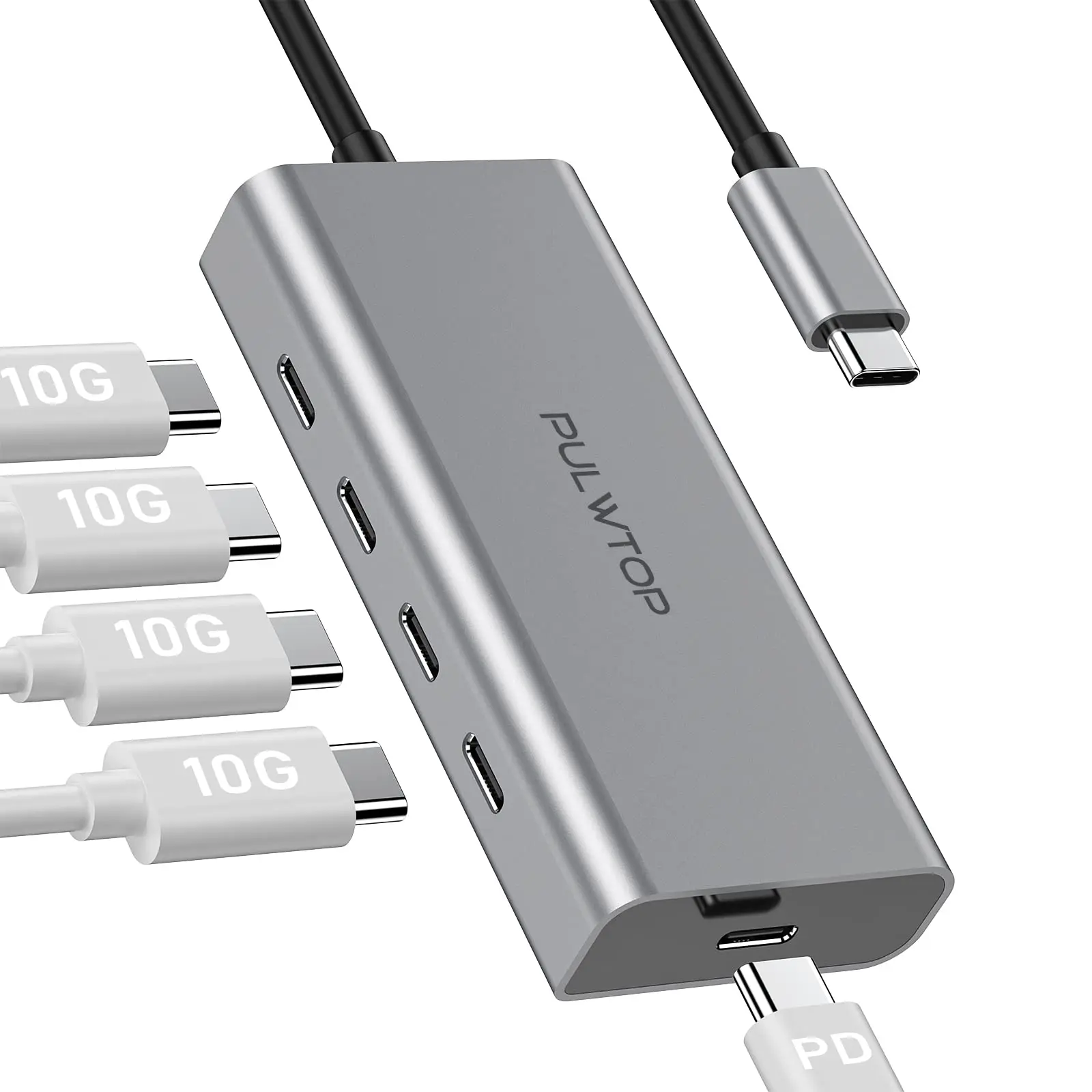 PULWTOP 5 in 1 Usbc Multi Port Adapter Docking Station Usb C To Ethernet Usb 3.0 Adapter Converter Hub for MacBook XPS