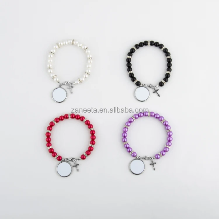 Personalized Printing Blank Sublimation Rosary Bead Bracelet