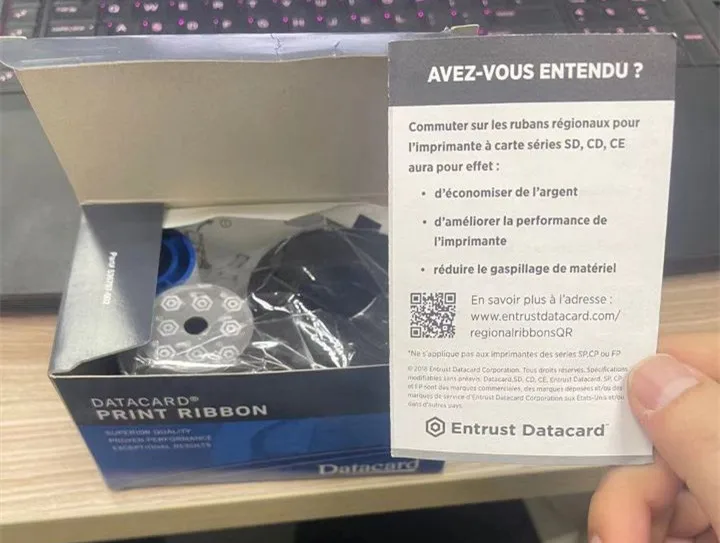 Original New DATACARD SP55 SP75 SD260 SD340 Series Printer 500 images Prints Card 534000-003 YMCKT Color Ribbon