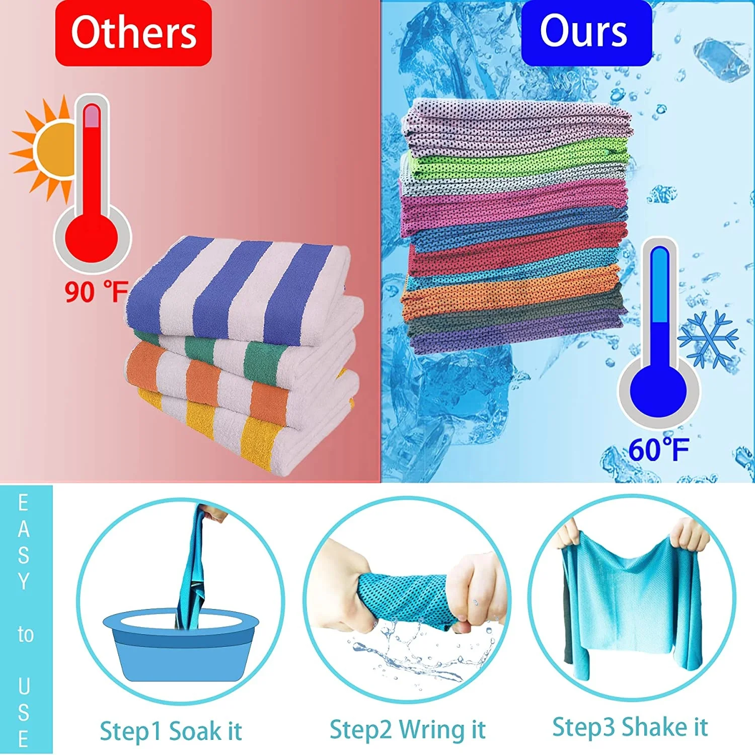 Hot Selling Custom Sport Towel Golf Cooling Towels For Neck And Face Quick Dry Towel For Yoga Golf Gym Work Out Sports
