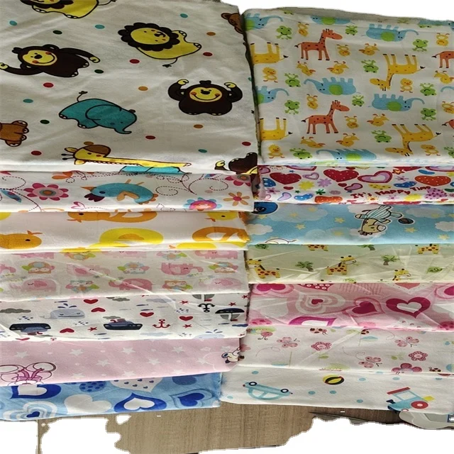 flannel brushed printed fabric for blanket cloths kids baby pajamas garments sleepwear