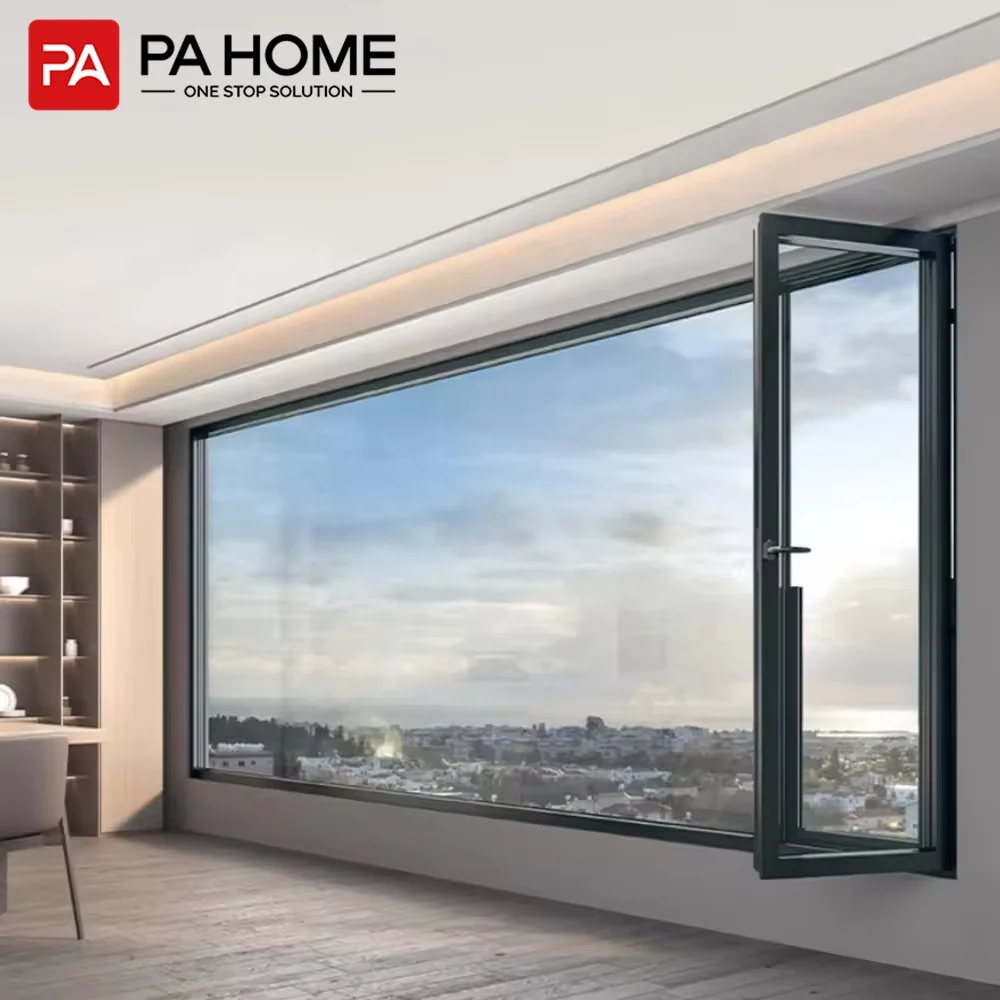 PA modern design aluminum window frames heat insulation casement window