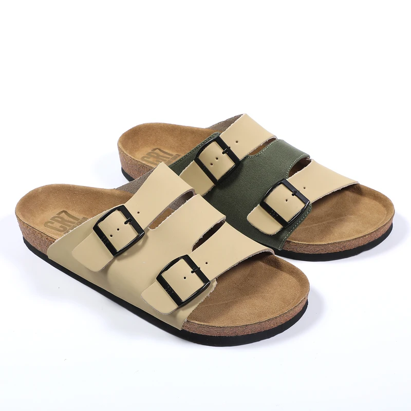 Мужские летние мягкие пробковые сланцы, шлепанцы с регулируемым верхом, пляжные сандалии на заказ
