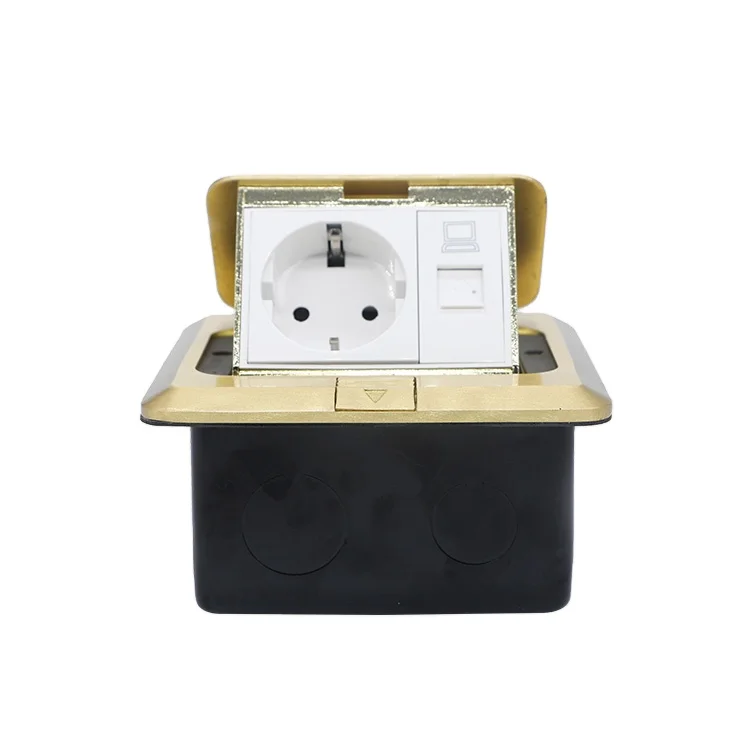 Floor Mounted Waterproof Round floor European Electrical Outlet Socket HDM&I Socket With Box