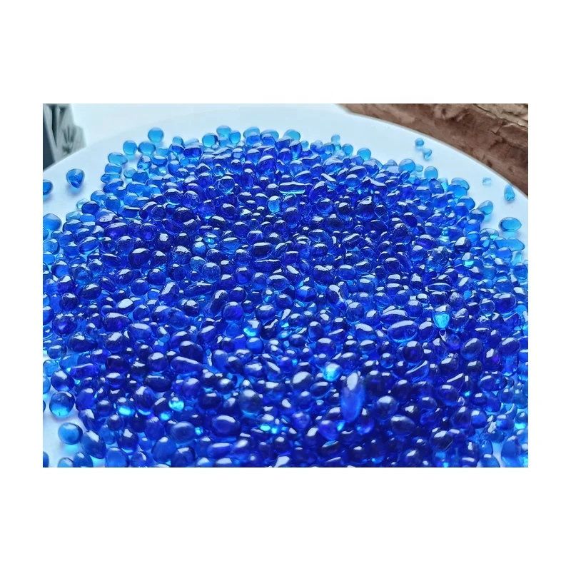 Factory Sale Swimming Pool 2-4MM Cobalt Blue Decorative Glass Beads Colored Glass Pebble