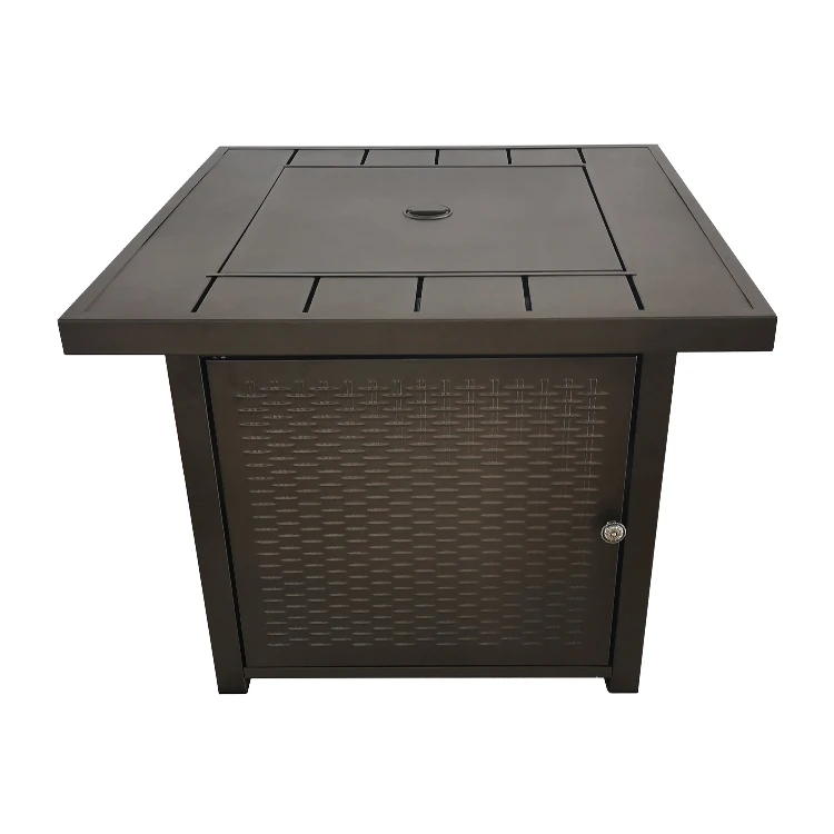 Wood Grain Metal Anti-rust Fire Pits Gas Fireplace Outdoor