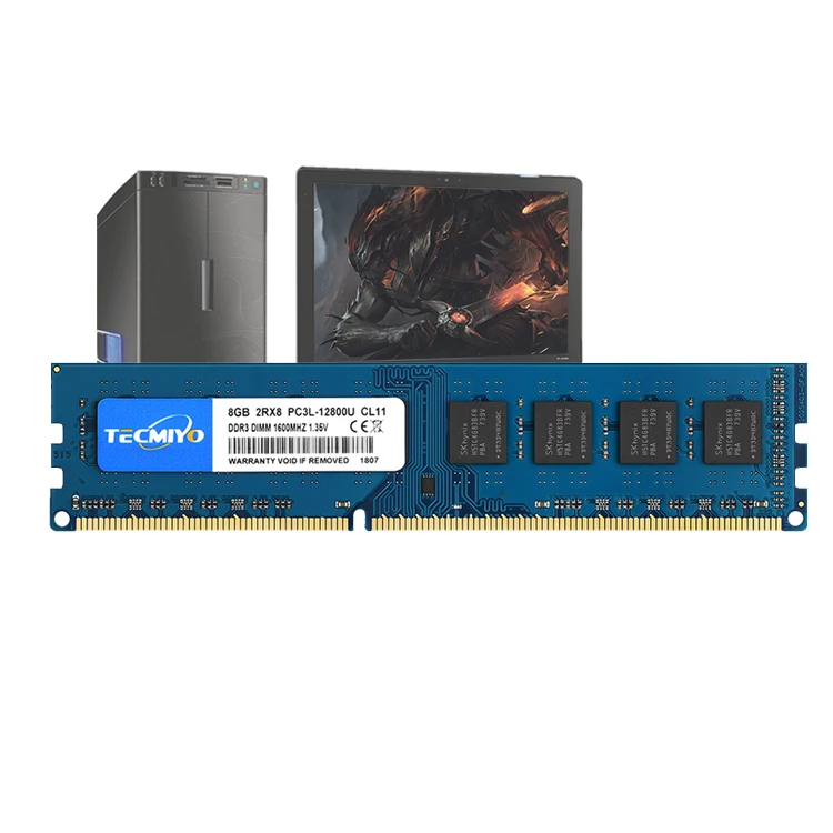 Tecmiyo Original RAM Memory DDR3L 8GB PC3L 12800U DIMM Desktop RAM Memory