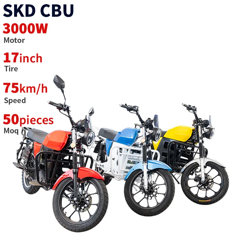 CKD SKD 18 inch tire electric racing motorbike 2500W 70km/h max speed 2 wheel adult electric motorcycle for adult from china