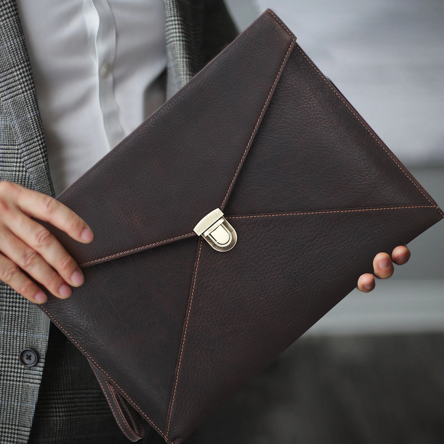 14 In Mac Laptop Case Envelop-shape Leather Laptop Protective Cover Custom Laptop Sleeve For Mac book Air 13.6 Pro M2 M3 CF3054