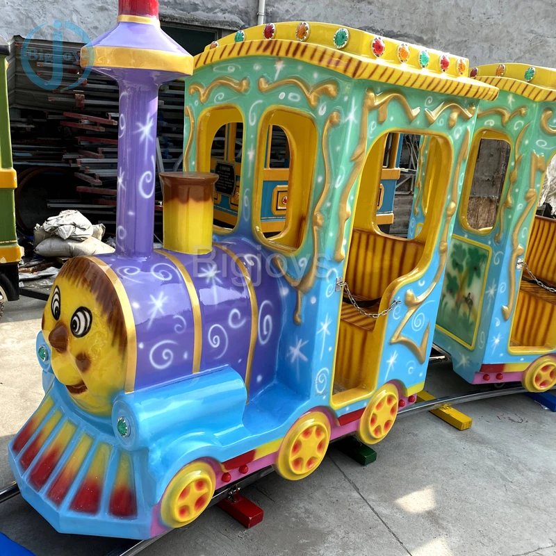 Cheap theme amusement park rides Sightseeing electric Track Tourist Train Happy Thomas Train for sale