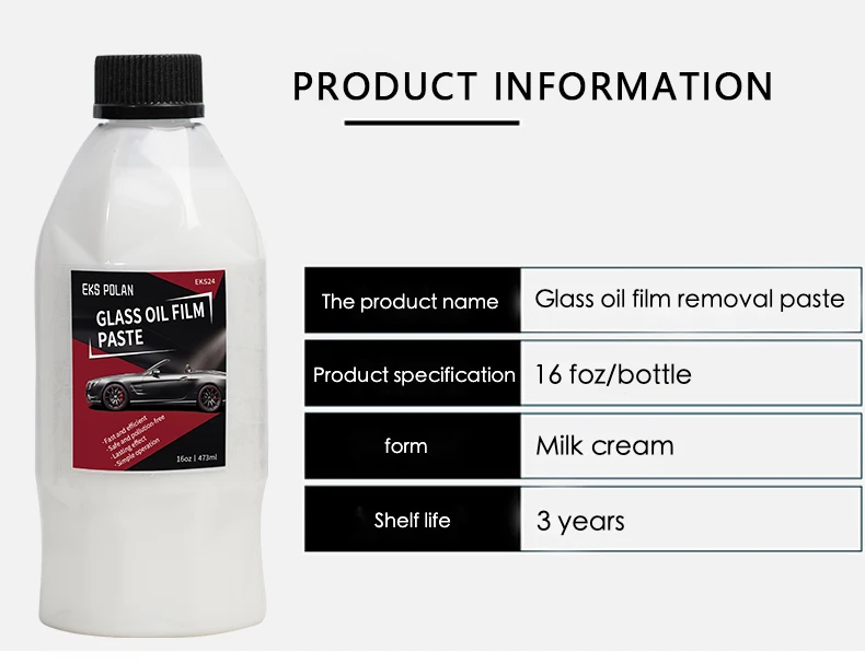 factory direct sale Car Care Windscreen cleaning Remover/Removal cream for removing oil film from windshield