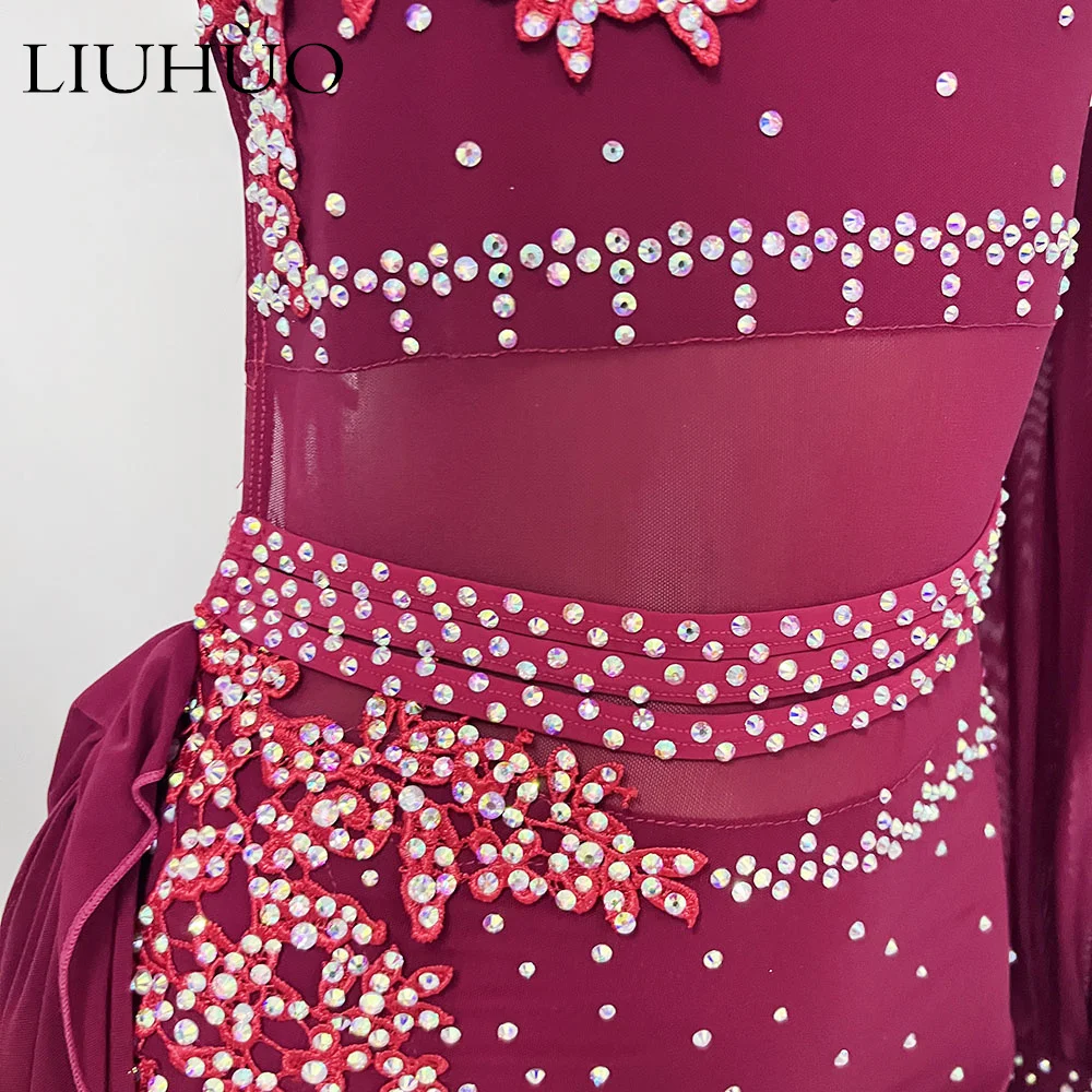 LIUHUO Ballet and Lyrical Dance Costume White Contemporary Dance Dress Costume Sets for Girls and Women