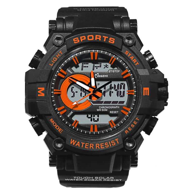 Chronograph calendar wrist watch digital, digital with analog watch, 5atm waterproof digital watches