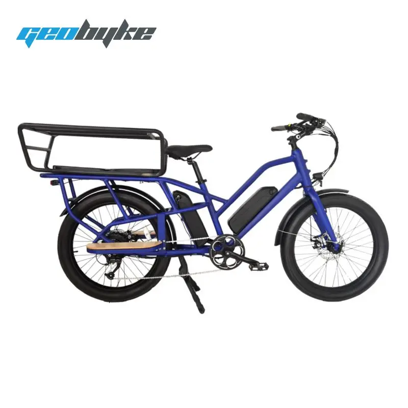 48v 500w Led Display Cargo Electric Bike For Adults 7 Speed Aluminum Alloy Frame 2 Wheel Electric Cargo Bike