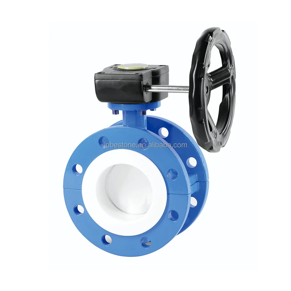 SS304 Flange Full PTFE lining butterfly valve