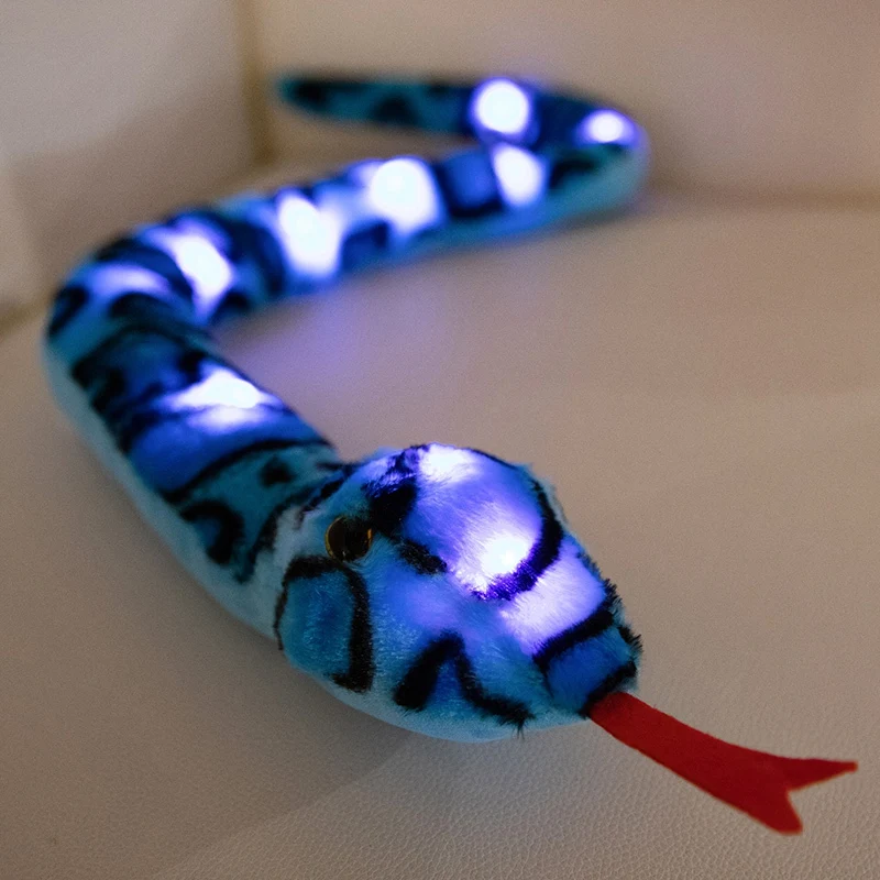 2024 New Year custom 100cm colorful light plush toy snake