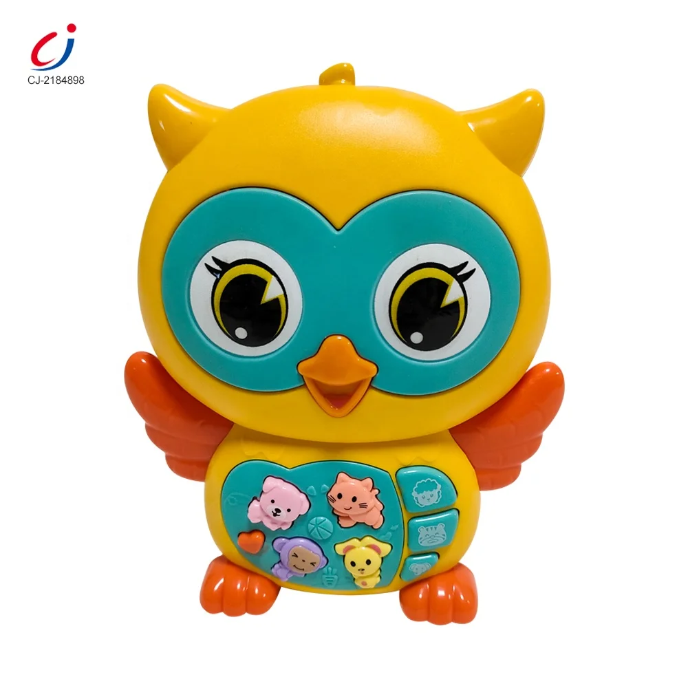 Early Educational Electric Keyboard Musical Game Cartoon Animal Baby Cute Plastic Toy Owl