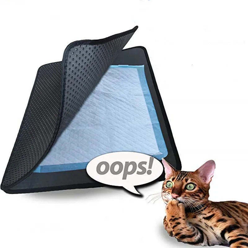 Pet Cat Mat Double-Layer Cat Litter Trapper Mats with Waterproof Bottom Layer Easy Cleaning Protect Floor Cat Bed
