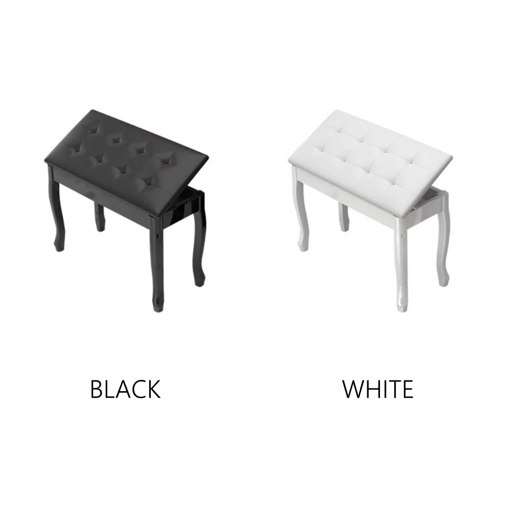 JELO DC-B01 Fixed Height Professional Digital Piano Bench White Black Faux Leather Storage Musical Instruments Accessories