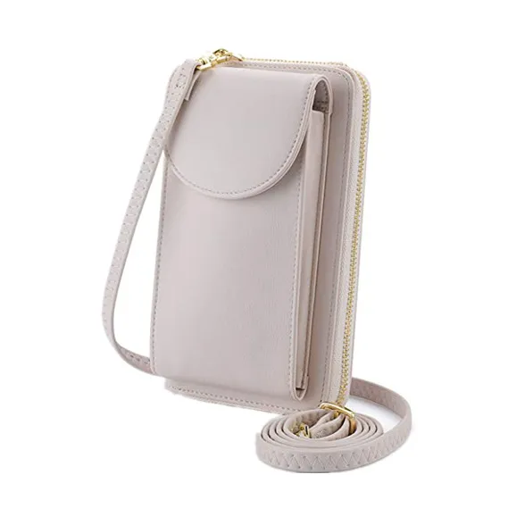 Small PU Leather Crossbody Cell Phone Bag for Women Multifunction Crossbody Purses Wallet with Zipper
