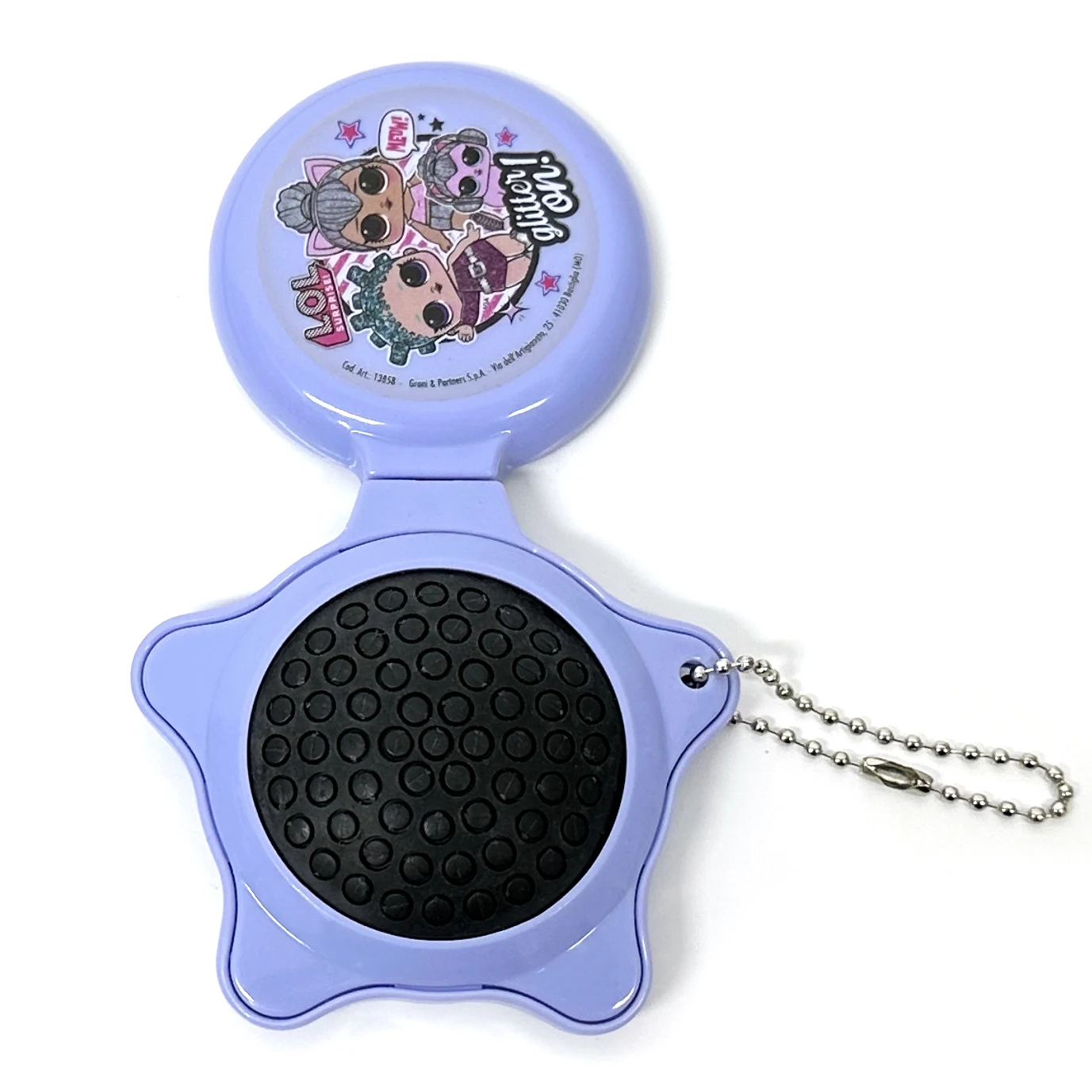 Customized Logo Star Shape Folding Hair Brush with Keychain, Pocket Compact Massage Brush and Mirror