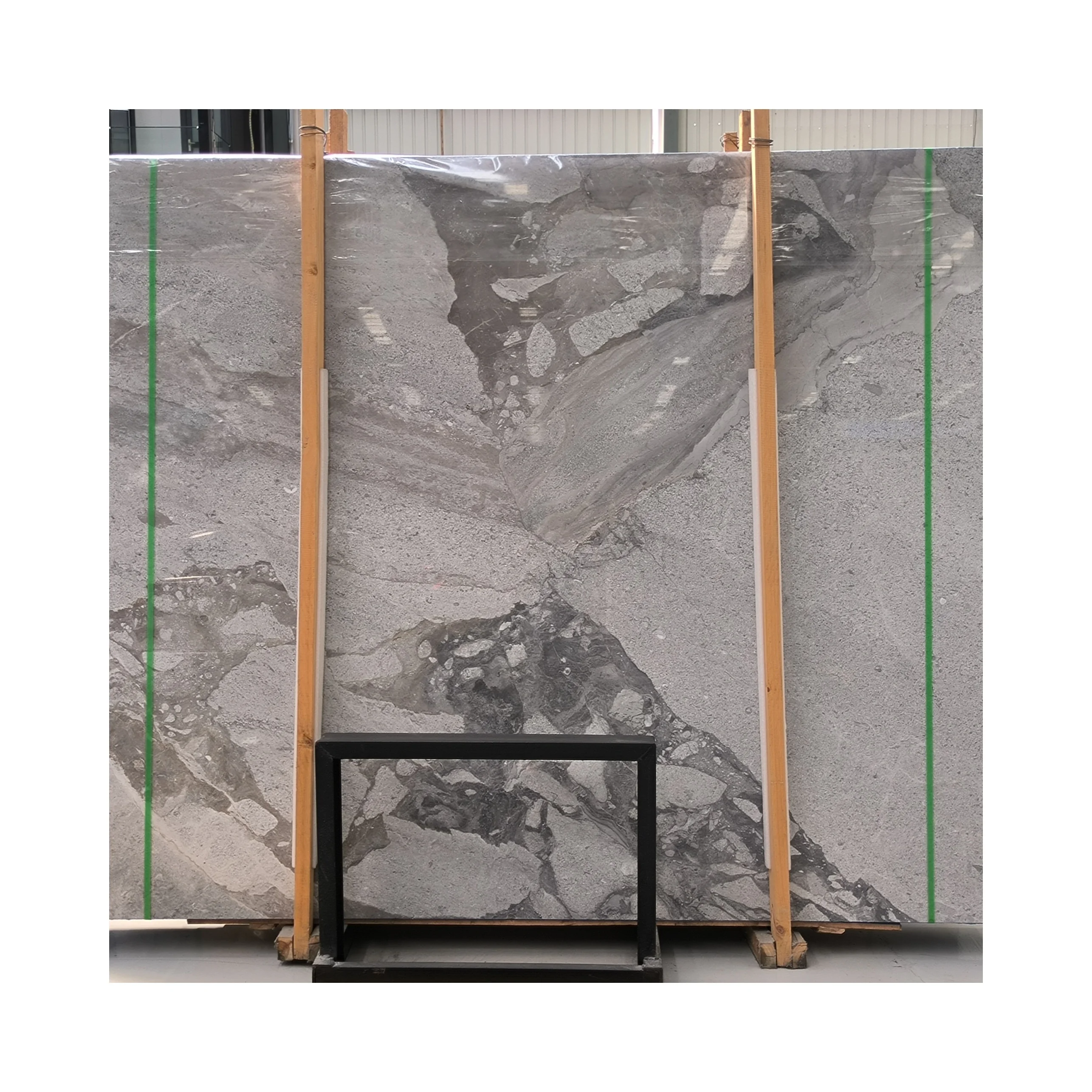 Topway Natural Marble Grey Color Slabs for the Flooring and Wall Cladding Use with Factory Price