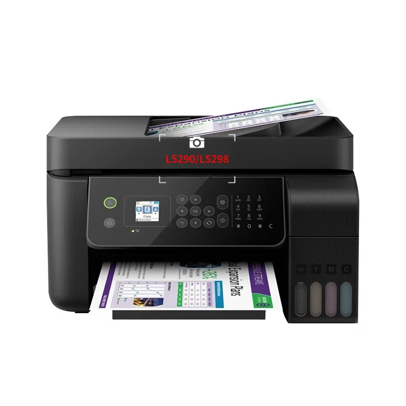 new A4 4 color all in one print copy scan fax wifi dye ink L5190/L5290/L5198/L5298 inkjet printer for EPSON