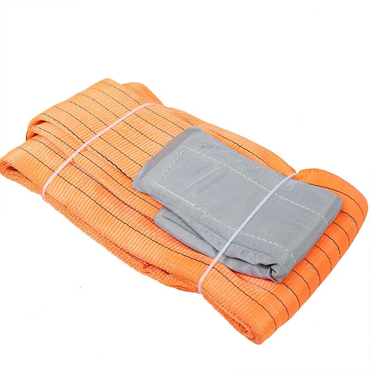 25-300mm Color polyester flat lifting belt double-headed webbing sling rope flat lifting sling