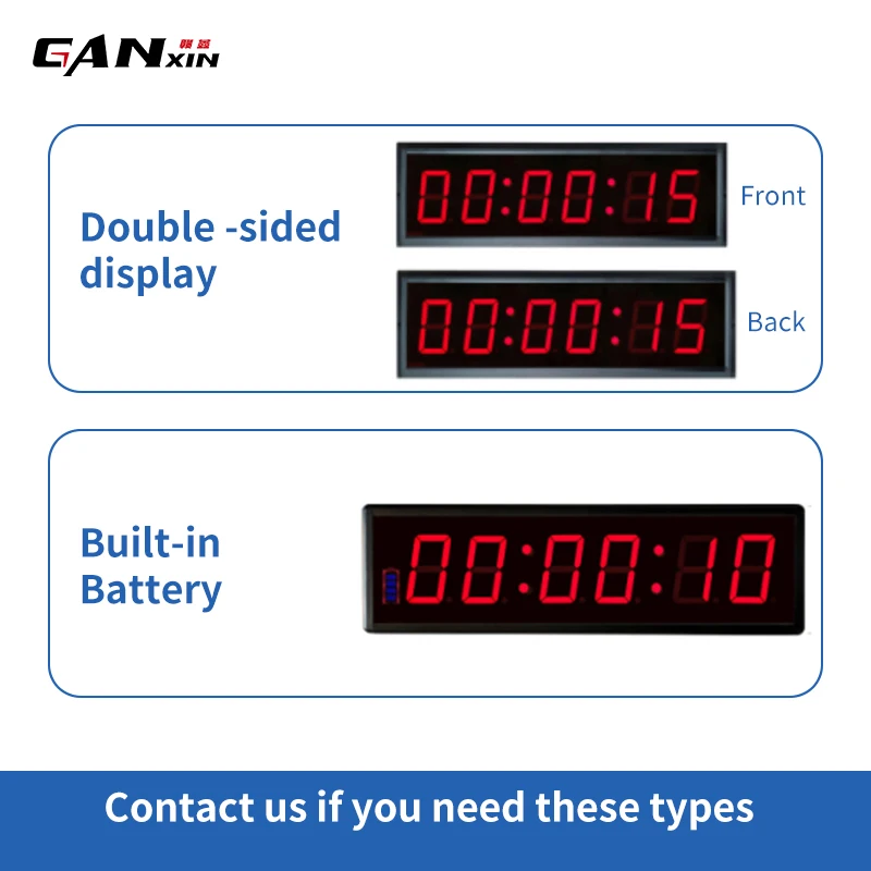Ganxin High Quality 1.5-10 Inch Customize 4/6 Digital Racing Timer Stopwatch LED Track Field Meeting Timer Clock