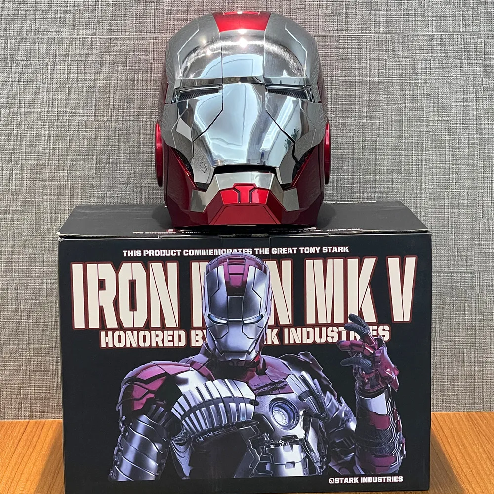  Autoking с изображением героев фильма Марвел «Супермен» Iron-man1/1 шлем MK5 Косплей автоматическое открытие и закрытие голосового