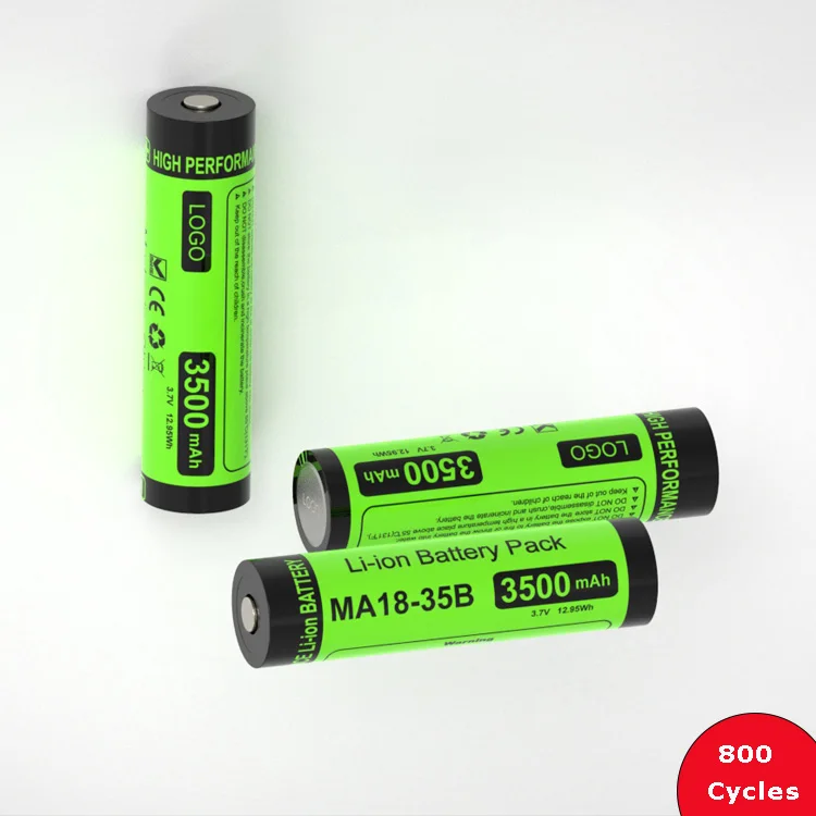 Direct Factory 3.7V 3500mAh Li-Ion Battery Pack Rechargeable 18650 Flashlight Battery