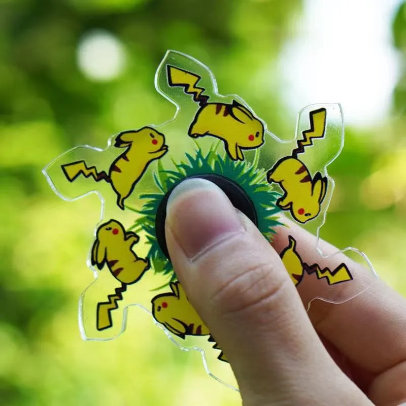 Factory High Speed Anti Pressure Hand Spinning Sensory Toys Clear Plastic Acrylic Cartoon Logo Custom Fidget Spinner for Kids