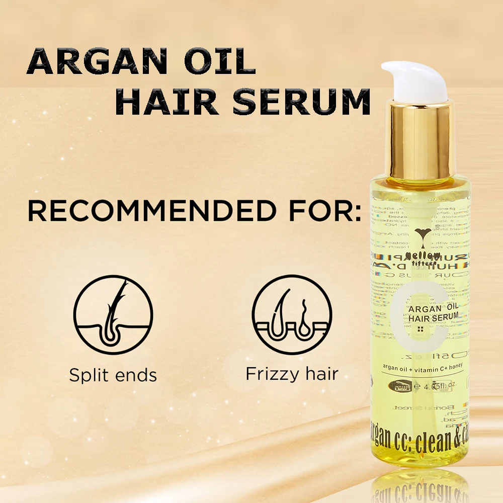 Repair damaged hair leave smooth and shine Vitamin C argan oil hair restore serum