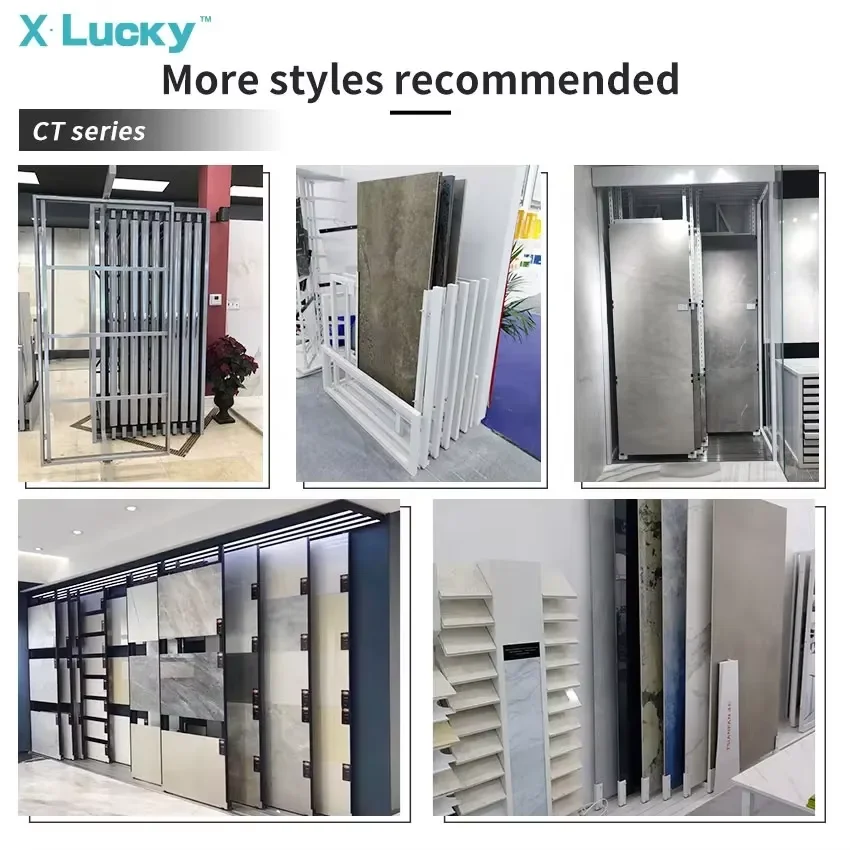 Hot Selling Floor Stand Displays Metal Ceramic Marble Quartz Granite Exhibition Tile Sample Stand Showroom Stone Display Rack