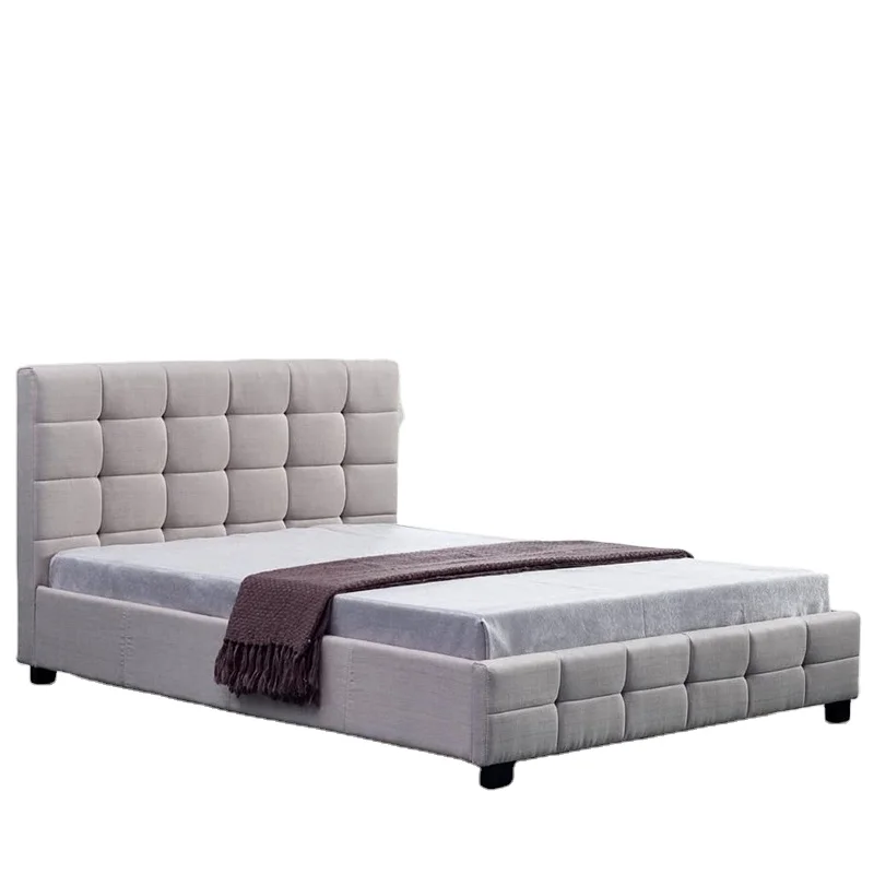 2022 Simple Style Luxury Bedroom Furniture Modern design fabric double queen king size Soft Bed