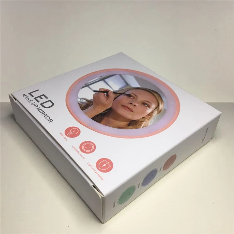 Оптовая продажа дешевые Make Up LED Зеркало Косметическая мини портативное карманное зеркало с подсветкой для макияжа