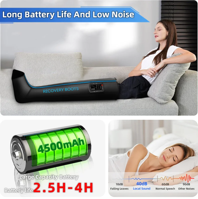 oem masajeador de foot massager machine lymphatic drainage pneumatic air recovery pressotherapy leg compression boots 8 chamber