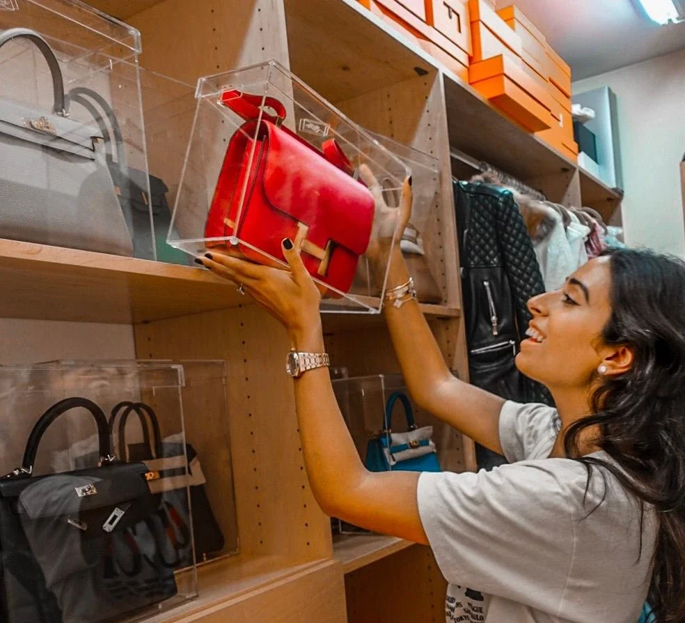 VONVIK Wholesale High Quality Clear Acrylic Luxury Hand Bag Display Box Stand