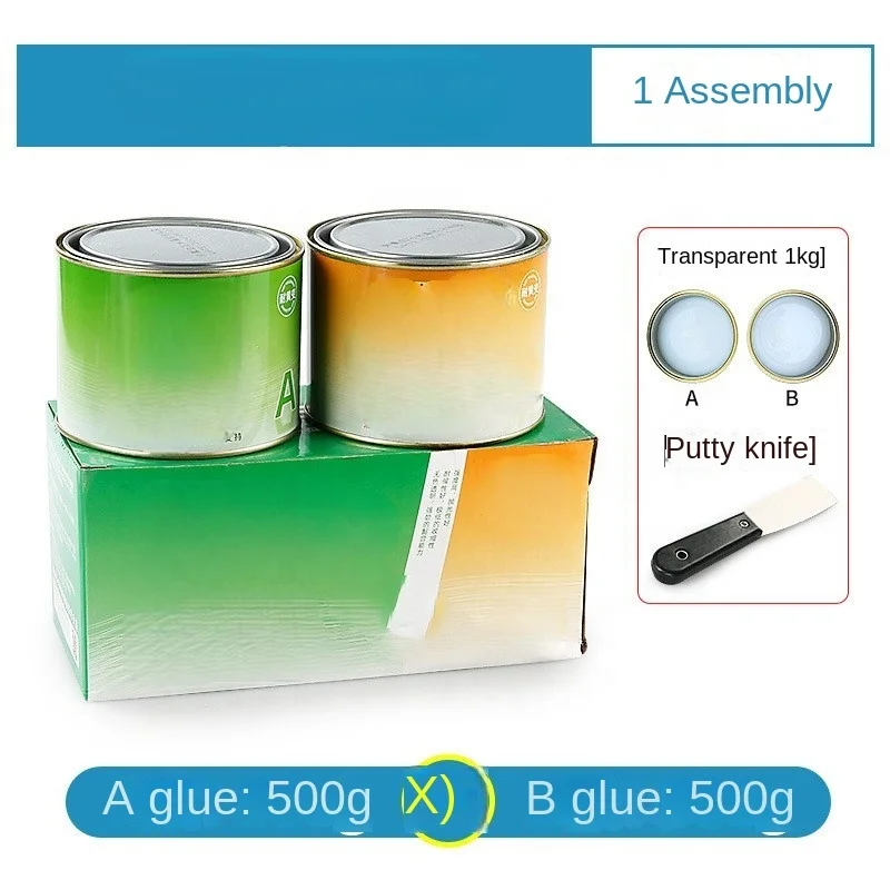 Epoxy Crystal Glue Transparent Color Marble Jade Stone Bonding Crack Repair Splicing Installation AB Glue