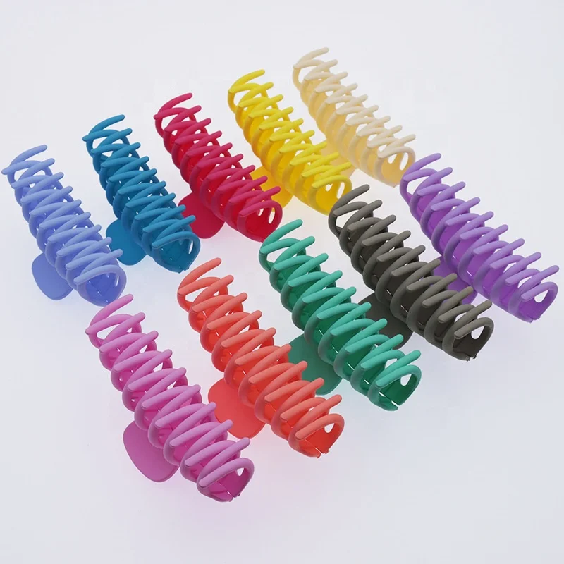Amazon Hot sale 11cm large size Claw Hair Clips acrylic Non Slip grips matte plastic claw