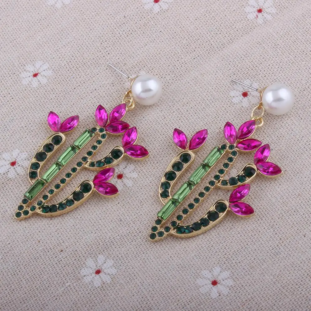 2020 Fashion Elegant Trendy Cactus Shape Leaf Drop Earrings For Women Girl