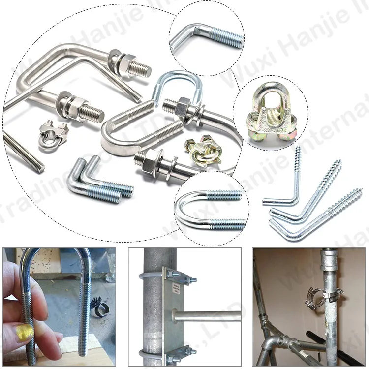 Factory Cross Round Bend Buckle Clamp U Bolt Fixed Connecting Clip Double U-bolts
