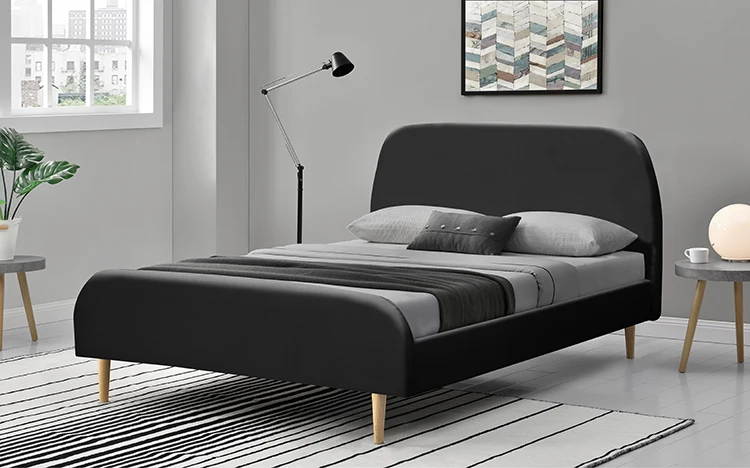 Willsoon 1196 Luxury Scandinavia Round Corner Modern Design Bedroom Furniture Linen Fabric LIT Bed