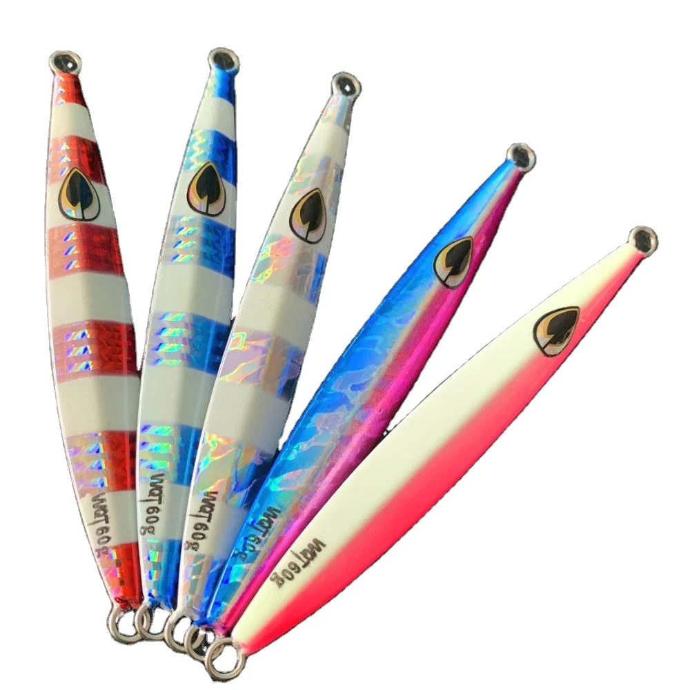 
Factory price jigging metal fishing lure luminous 40g 60g Bass fishing lure for sea fishing 