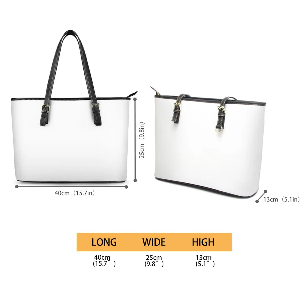 Hawaiian Puakenikeni Hibiscus Pattern Lady Leather Handbag POD Dropship Elegant Carryall for Women