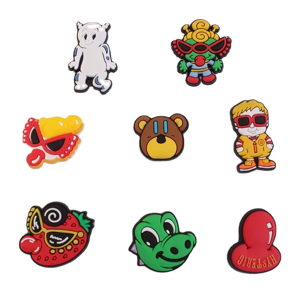 100pcs+ mexican Shoe Charms wholesale bulk PVC Clog Accessories drinks Decorations Charm Buckle for Kids Party Gifts