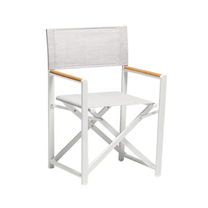 Hot Sale Leisure Seat Furniture Aluminum Frame Outdoor Folding Director Chair With Wood Armrest