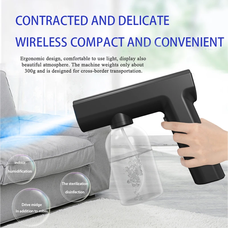  New Upgarde Handheld Portable Nano Atomizer Spray Gun Perfume Water Alcohol Disinfection Sterilizing With Blue