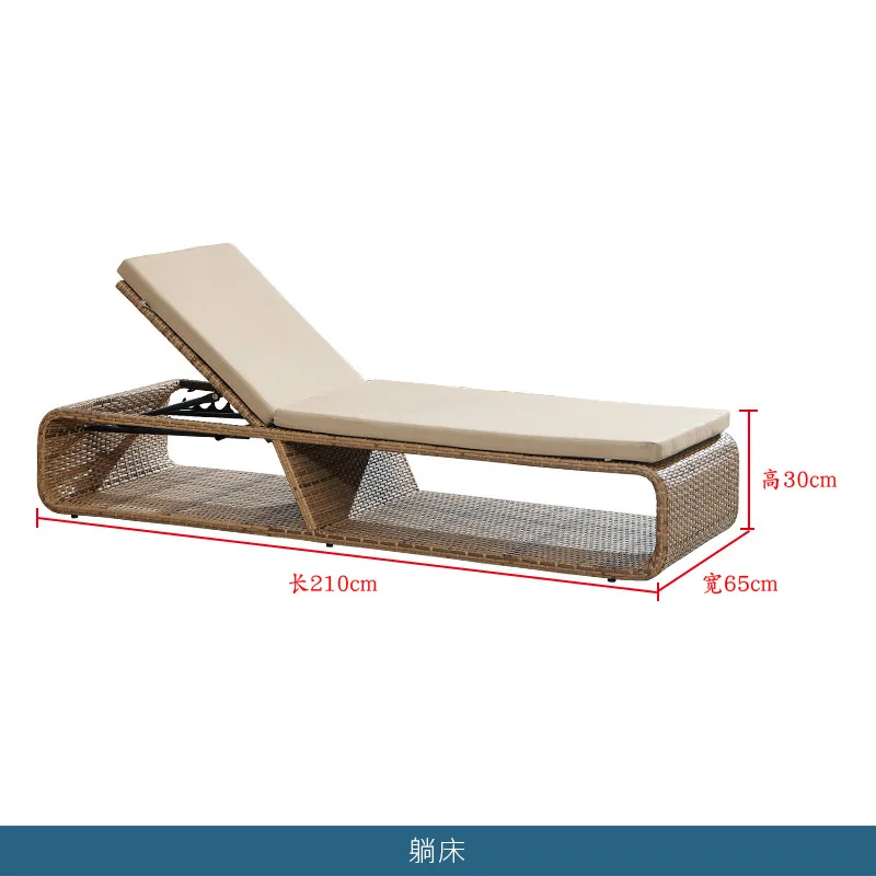 Y459 Garden furniture patio sunbed sofa pool lounge chair beach daybed UV-resistant patio sun lounger pool rattan chair