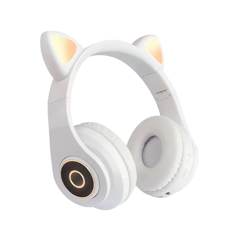 B39 Wireless headphones children MP3 player with LED colorful breathing lights cat ears with microphone headset